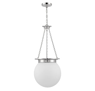 Manor Three Light Pendant in Polished Nickel