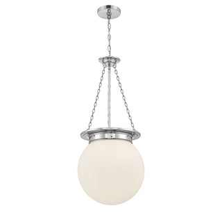 Manor Three Light Pendant in Polished Nickel