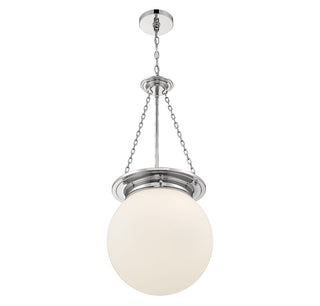 Manor Three Light Pendant in Polished Nickel