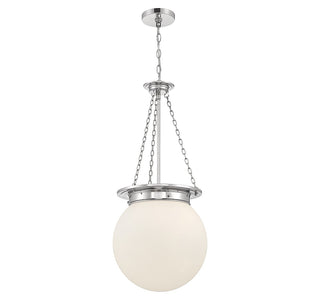 Manor Three Light Pendant in Polished Nickel