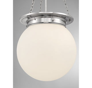 Manor Three Light Pendant in Polished Nickel