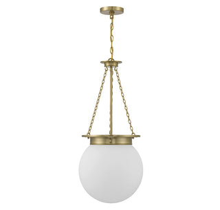 Manor Three Light Pendant in Warm Brass
