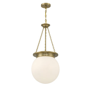 Manor Three Light Pendant in Warm Brass