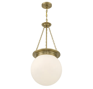 Manor Three Light Pendant in Warm Brass