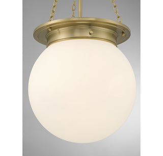Manor Three Light Pendant in Warm Brass