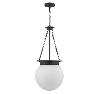 Manor Three Light Pendant in Matte Black