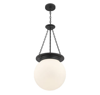 Manor Three Light Pendant in Matte Black