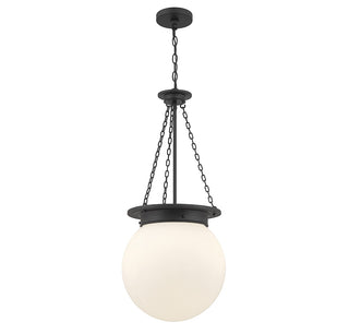 Manor Three Light Pendant in Matte Black