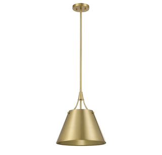 Willis One Light Pendant in Warm Brass