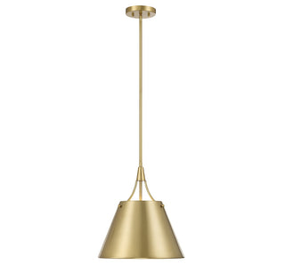 Willis One Light Pendant in Warm Brass