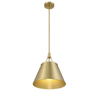 Willis One Light Pendant in Warm Brass