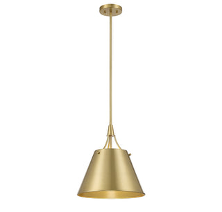Willis One Light Pendant in Warm Brass