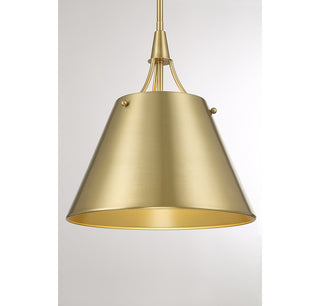Willis One Light Pendant in Warm Brass