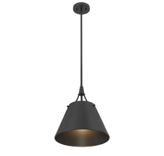 Willis One Light Pendant in Matte Black