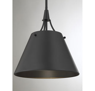 Willis One Light Pendant in Matte Black