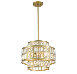Renzo Three Light Pendant in Warm Brass
