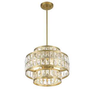 Renzo Three Light Pendant in Warm Brass