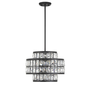 Renzo Three Light Pendant in Matte Black