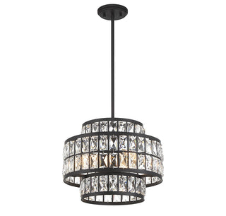 Renzo Three Light Pendant in Matte Black