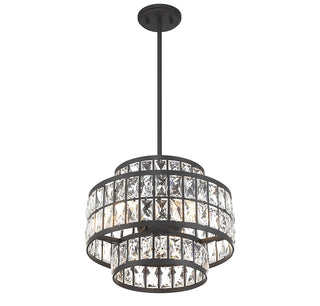Renzo Three Light Pendant in Matte Black