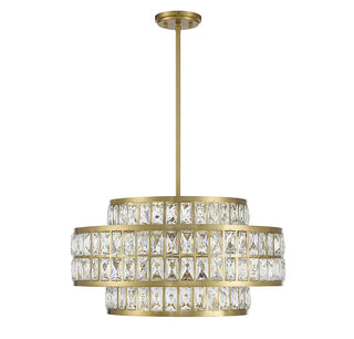 Renzo Four Light Pendant in Warm Brass