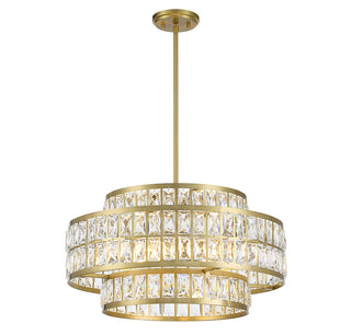 Renzo Four Light Pendant in Warm Brass