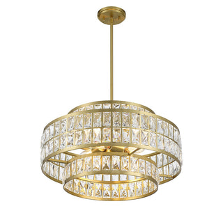 Renzo Four Light Pendant in Warm Brass
