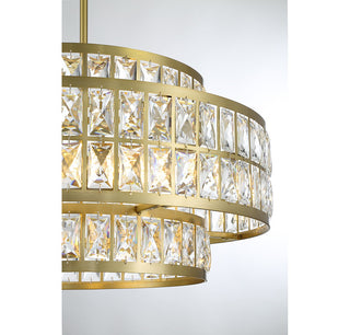 Renzo Four Light Pendant in Warm Brass