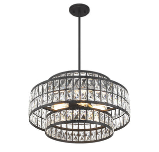 Renzo Four Light Pendant in Matte Black
