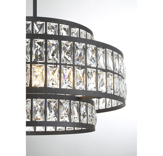 Renzo Four Light Pendant in Matte Black