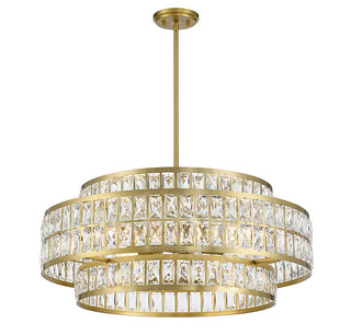 Renzo Six Light Pendant in Warm Brass