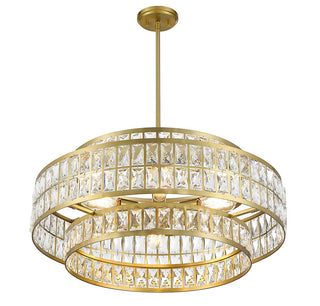 Renzo Six Light Pendant in Warm Brass