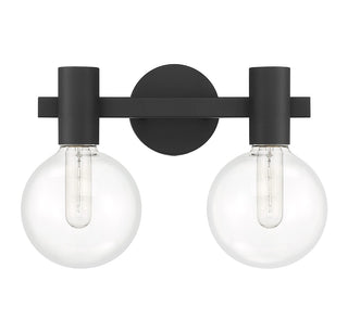 Wright Two Light Bathroom Vanity in Matte Black