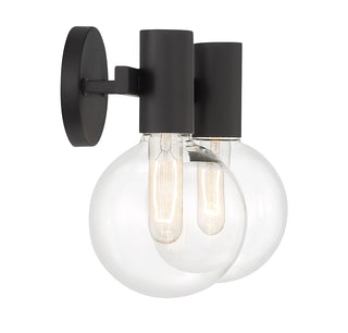 Wright Two Light Bathroom Vanity in Matte Black