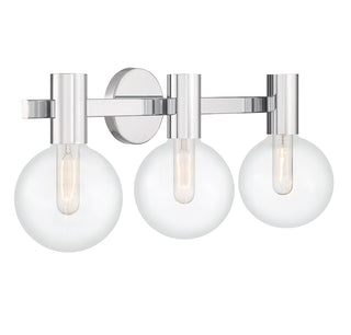 Wright Three Light Bathroom Vanity in Chrome