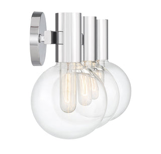Wright Three Light Bathroom Vanity in Chrome