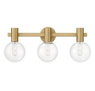 Wright Three Light Bathroom Vanity in Warm Brass
