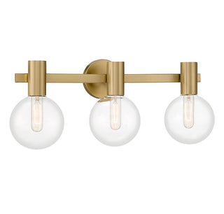 Wright Three Light Bathroom Vanity in Warm Brass