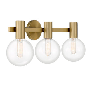 Wright Three Light Bathroom Vanity in Warm Brass