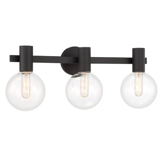 Wright Three Light Bathroom Vanity in Matte Black