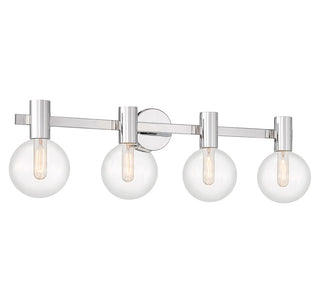 Wright Four Light Bathroom Vanity in Chrome