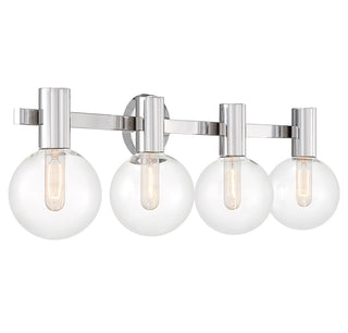 Wright Four Light Bathroom Vanity in Chrome