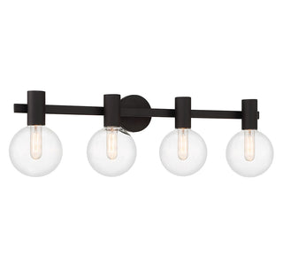 Wright Four Light Bathroom Vanity in Matte Black