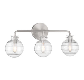 Mason Three Light Bathroom Vanity in Satin Nickel