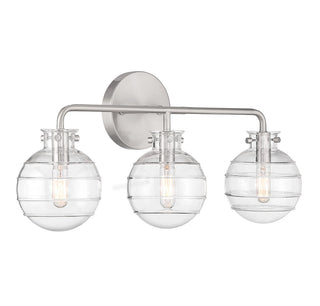 Mason Three Light Bathroom Vanity in Satin Nickel