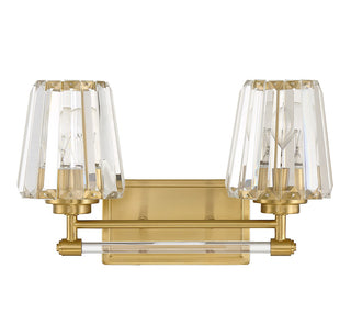 Garnet Two Light Bathroom Vanity in Warm Brass