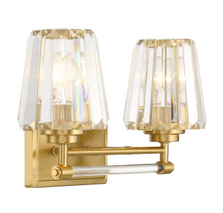 Garnet Two Light Bathroom Vanity in Warm Brass