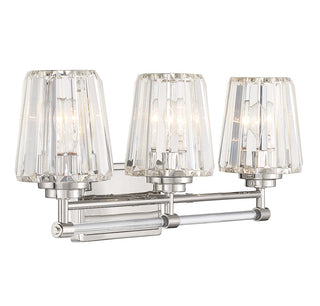 Garnet Three Light Bathroom Vanity in Polished Nickel
