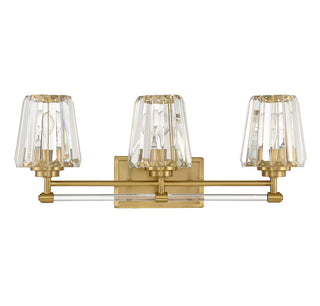 Garnet Three Light Bathroom Vanity in Warm Brass