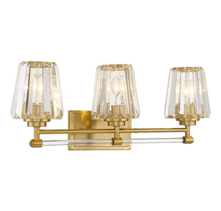 Garnet Three Light Bathroom Vanity in Warm Brass